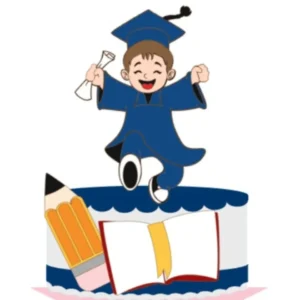 Arquivo digital de topo de bolo para formatura infantil e ABC em formato Silhouette Studio para scrapfesta.