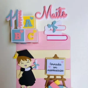 Arquivo digital de topo de bolo de formatura para menina em formato Silhouette Studio para scrapfesta.