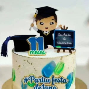 Arquivo digital de topo de bolo no tema Formatura e Mesversário em formato Silhouette Studio.