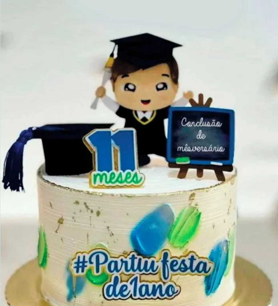 Topo de bolo formatura mesversario studio