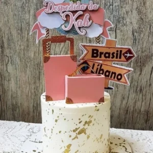 Arquivo digital de topo de bolo no tema Viagem ao Mundo em formato Silhouette Studio para scrapfesta.