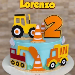 Arquivo digital de corte para topper de bolo no tema construtor em formato Silhouette Studio.