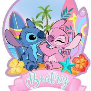 Arquivo digital de topo de bolo do Stitch em formato Silhouette Studio para papelaria personalizada.