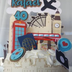 Arquivo digital de topo de bolo no tema Viagem e Turismo em formato Silhouette Studio para scrapfesta.