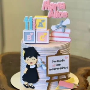 Arquivo digital de topo de bolo de formatura em formato Silhouette Studio para scrapfesta.