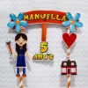 Arquivo digital de topo de bolo no tema Chiquititas em formato Silhouette Studio para scrapfesta infantil.