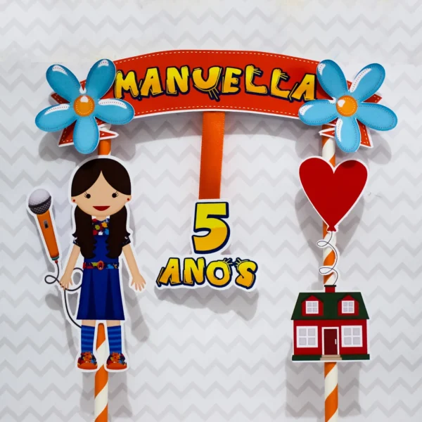 Arquivo digital de topo de bolo no tema Chiquititas em formato Silhouette Studio para scrapfesta infantil.