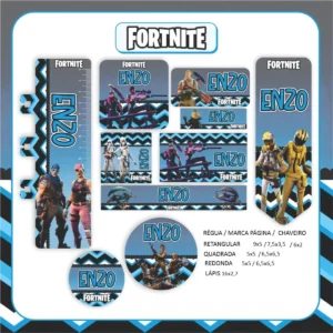 Adesivo escolar fortnite studio, png e pdf