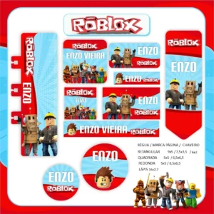 Adesivo escolar roblox studio, png e pdf