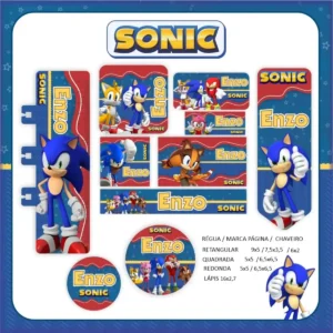 Adesivo escolar sonic studio, png e pdf