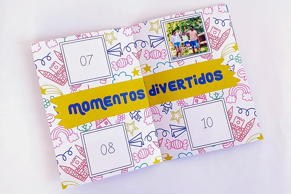 Álbum de fotos personalizado infantil pronto para impressão e recorte em Studio e JPG.