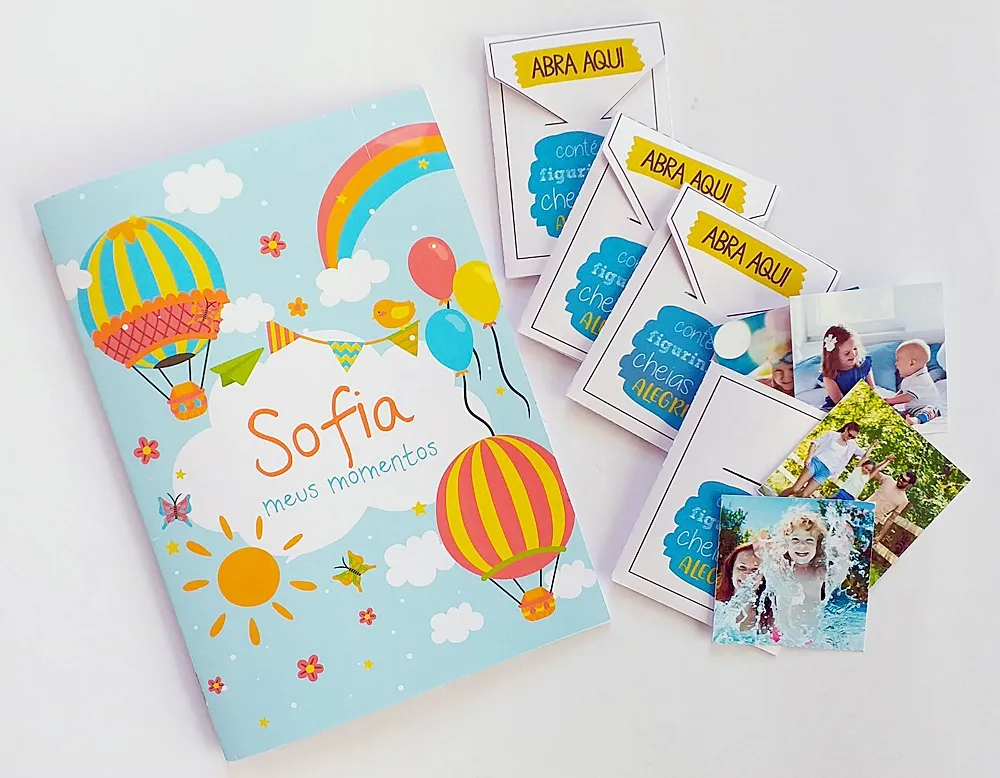 Kit digital de álbum de fotos infantil para o Dia das Crianças em Studio e JPG.