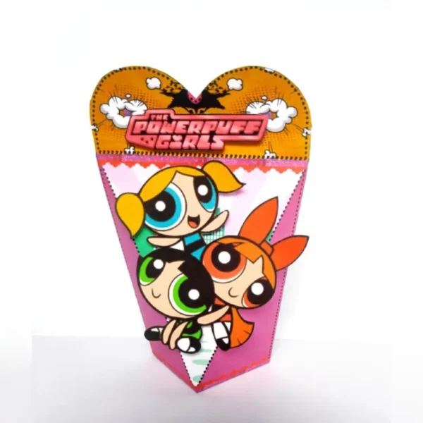 Kit de personalizados e topper de bolo com as personagens Florzinha, Lindinha e Docinho para decoração de festa infantil em arquivo digital de corte.