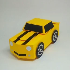 Moldes digitais em formato Silhouette Studio para montar carrinho do Transformers Bumblebee.