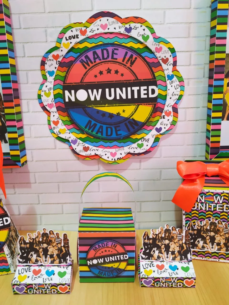 Caixinhas personalizadas do Now United prontas para impressão e recorte em Studio e PDF.