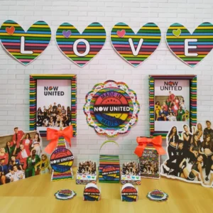 Kit digital de personalizados musicais no tema Now United em Studio, PNG e PDF.