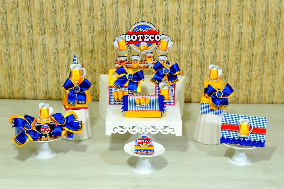 Moldes digitais em formato Silhouette Studio para festa personalizada no tema Boteco.
