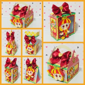 Topper de bolo e elementos da boneca Emília do Sítio do Picapau Amarelo para decoração de festa infantil em arquivo digital de corte.