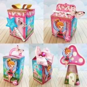 Kit digital de personalizados no tema Fadinha e Jardim Encantado configurado para o programa Silhouette Studio.