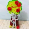 Molde de corte para topo de bolo com fonte personalizada e silhuetas dos personagens do Mágico de Oz estruturados para montagem em papel de alta gramatura.