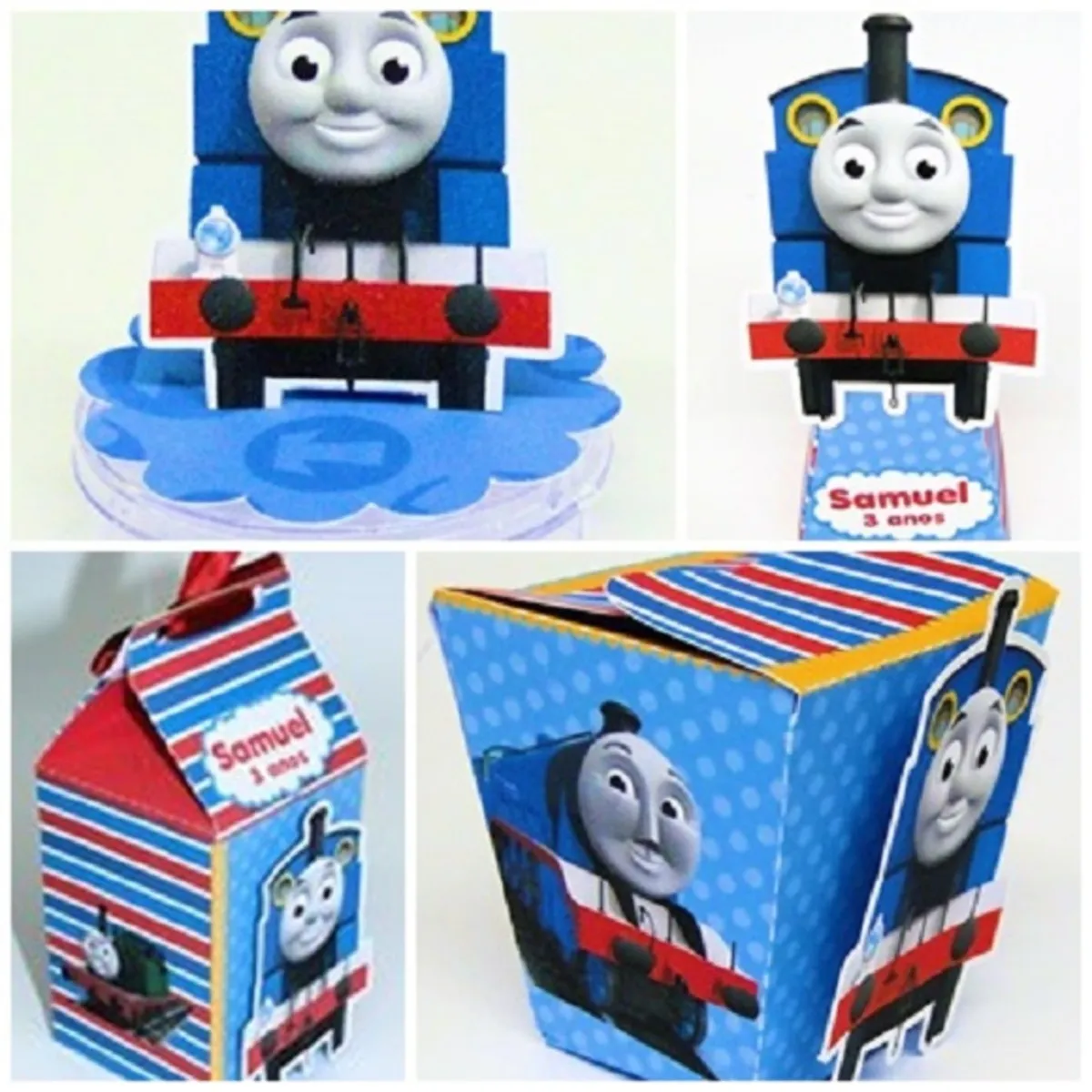 Topper de bolo de trenzinho para decoração de festas com o tema Thomas em formato Studio.