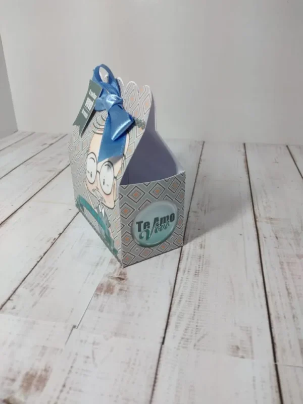 Conjunto de tags redondas e apliques em camadas do Dia dos Avós para sacolas e caixas.