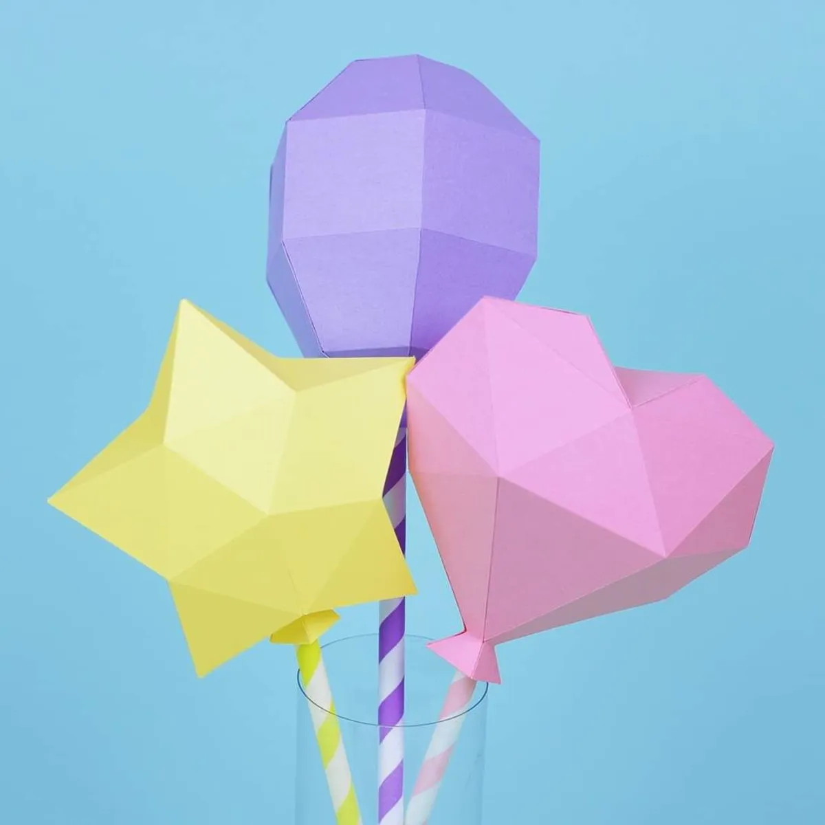 Moldes digitais de balão de ar quente tridimensional em formato Silhouette Studio.