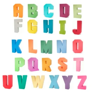 Letras do alfabeto em formato 3D configuradas para recorte no programa Silhouette Studio.