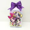 Topo de bolo personalizado das Meninas Superpoderosas para decoração de aniversário infantil.