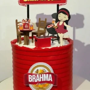 Moldes digitais de topo de bolo da cerveja Brahma prontos para Silhouette Studio.