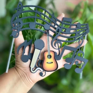 Topper de bolo musical para decoração de festas tema Música em formato digital Studio.