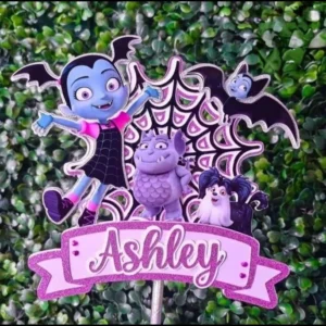 Moldes digitais de topo de bolo da personagem Vampirina prontos para Silhouette Studio.