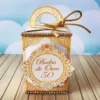 Moldes digitais em alta resolução para papelaria e decoração com tema Bodas de Ouro.