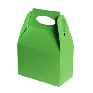 Molde limpo de caixa gable aberta e planificada para impressão e corte, apresentando linhas contínuas pretas para o contorno do corte externo e linhas pontilhadas cinzas indicando os vincos de dobra, com alça integrada ao topo, em arquivo digital de corte.