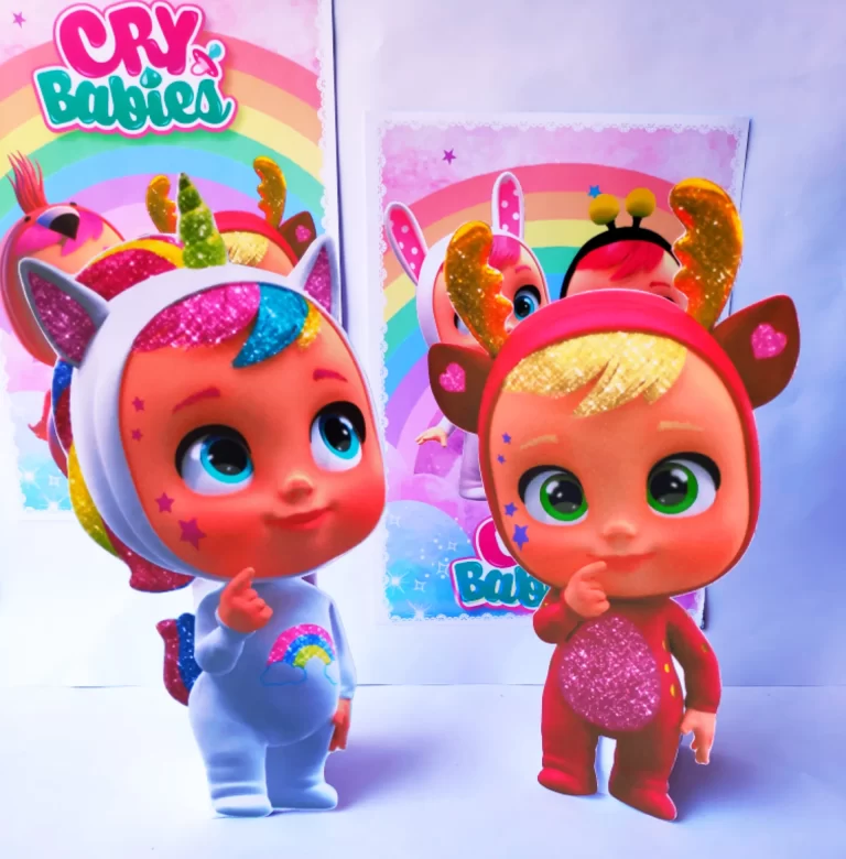 Kit digital de decoração para festas com topper e temas das bonecas Cry Babies.