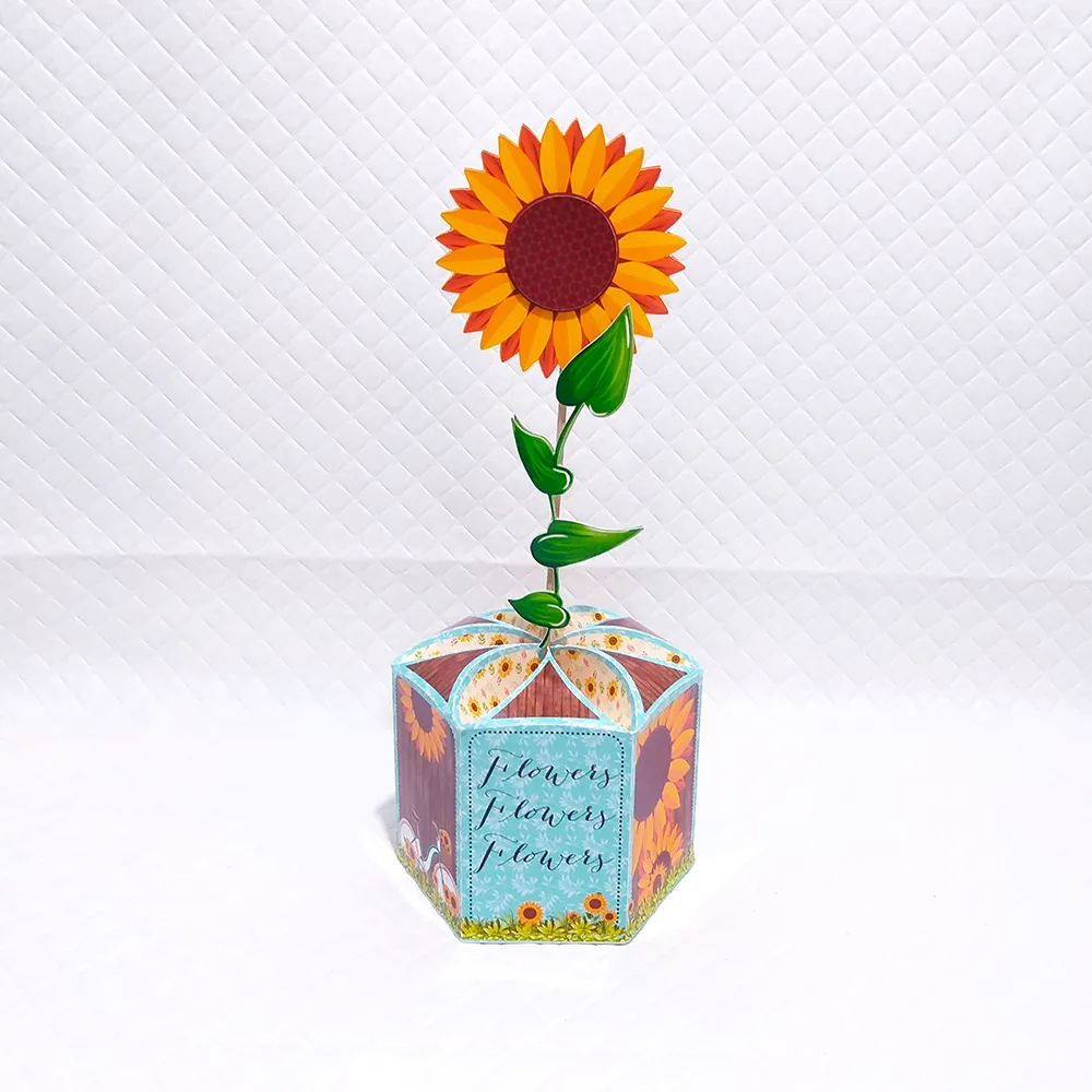 Kit digital de decoração para festas com topper e temas florais de Girassol.