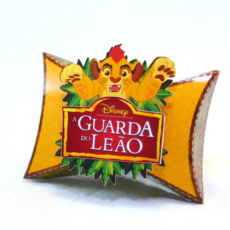 Arquivo digital para imprimir em casa e recortar manualmente itens de festa do tema A Guarda do Leão.