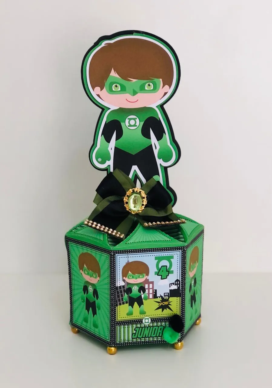 Moldes digitais em alta resolução para papelaria e decoração com tema Lanterna Verde.