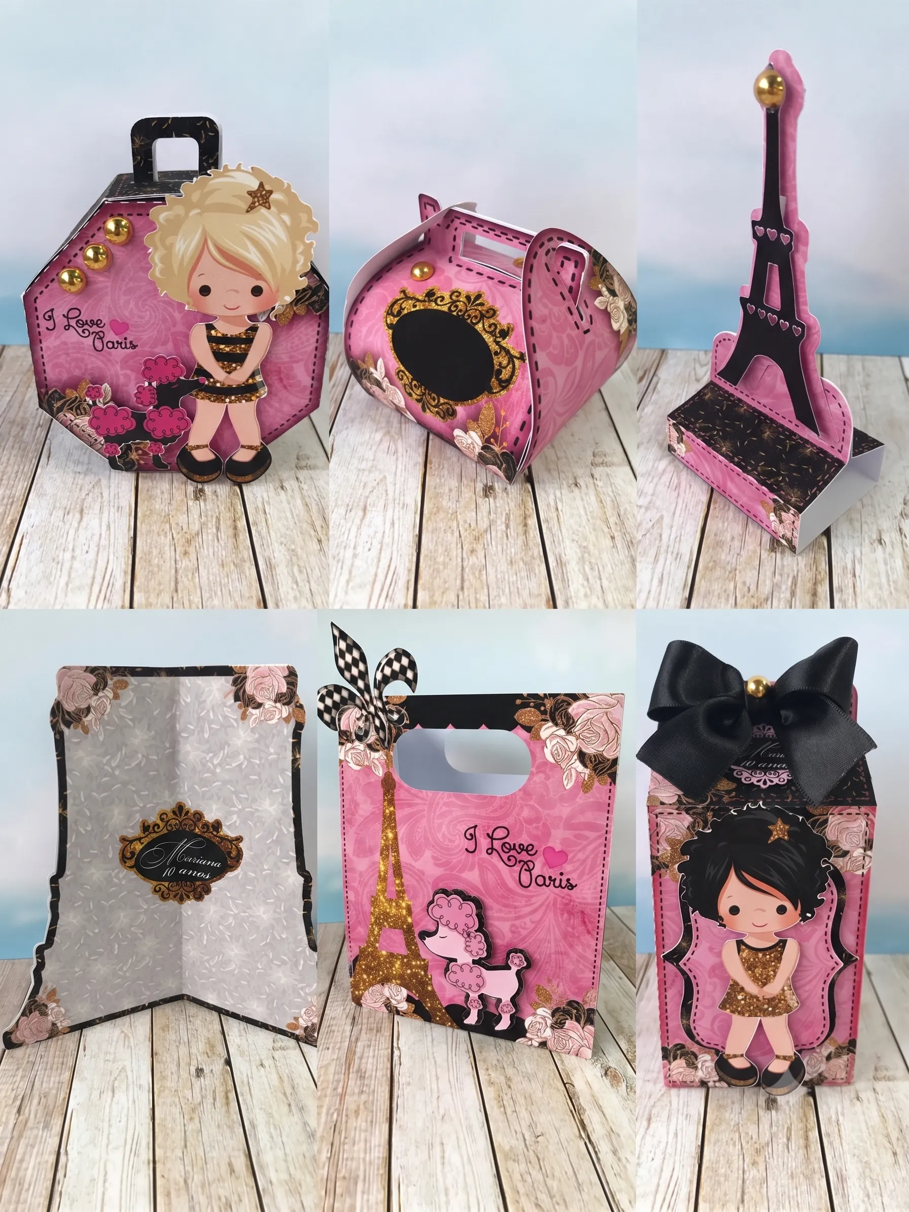 Kit digital de personalizados temáticos no tema Paris em Studio e PDF.