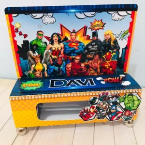Kit digital de personalizados infantis de ação no tema Super-Heróis em Studio e PDF.