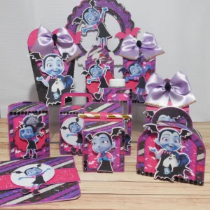 Kit digital de personalizados de halloween infantil no tema Vampirina em Studio e PDF.