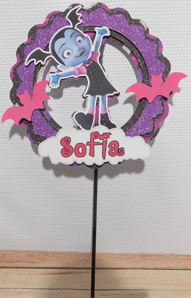 Moldes de caixas e embalagens decoradas da Vampirina prontas para recortar em Studio e PDF.