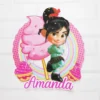 Arquivo digital para imprimir e cortar em casa decoração de festa e topper da Vanellope.
