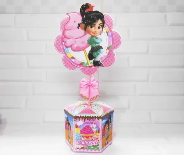 Kit digital de decoração para festas com topper e temas do desenho da Vanellope.