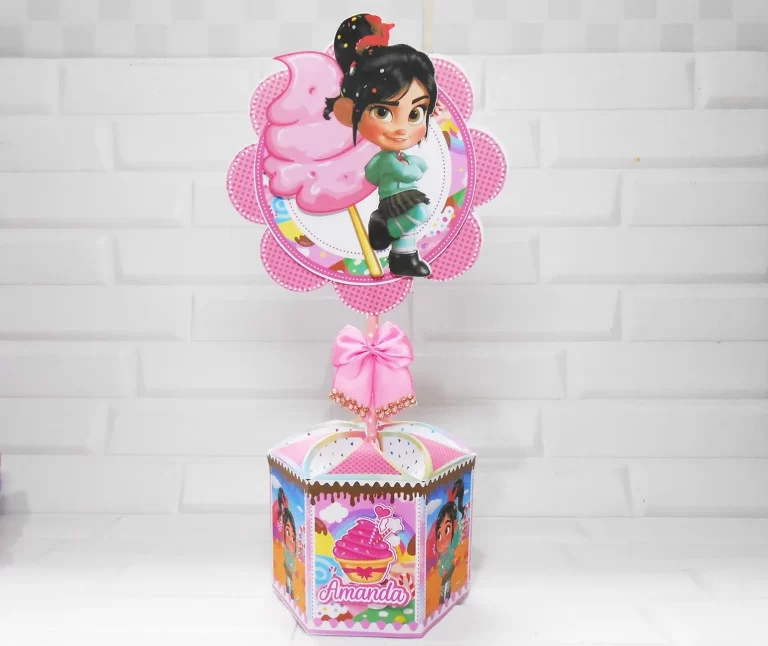 Kit digital de decoração para festas com topper e temas do desenho da Vanellope.