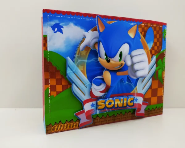 Enfeites, tags e embalagens de mimos do Sonic nos formatos prontos Studio, PNG e PDF.