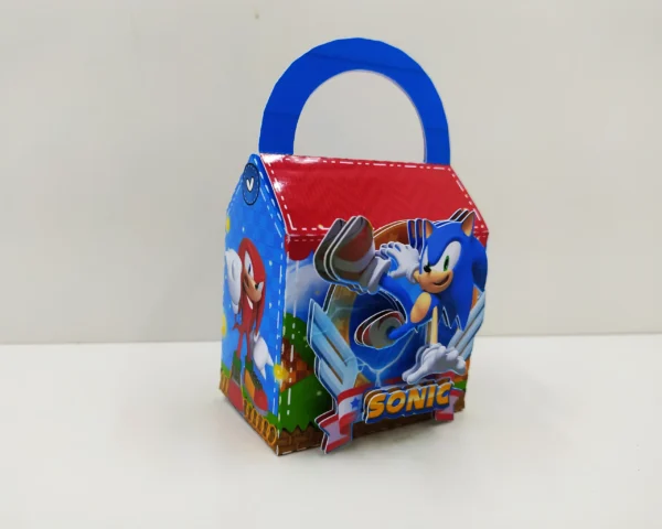 Moldes de caixas e embalagens decoradas do Sonic prontas para recortar em Studio e PDF.