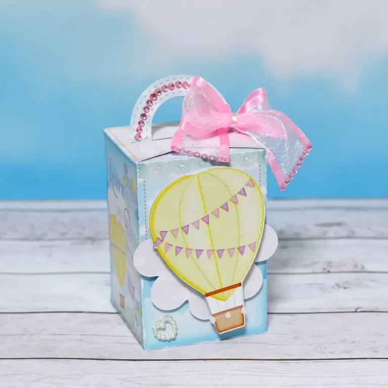 Moldes digitais de balão de ar quente para aniversário em formato Silhouette Studio.