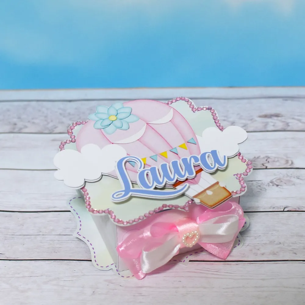 Caixinhas personalizadas com desenhos de balões prontas para recorte na Silhouette.
