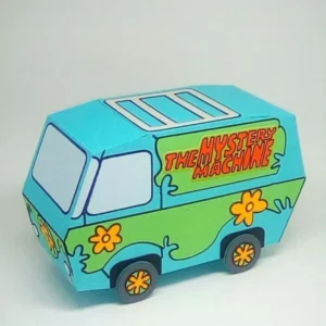 Carrinho 3D da Máquina do Mistério Scooby-Doo para decoração de festas em arquivo Studio e PNG.